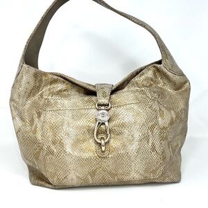 Dooney & Bourke Elegant Gold Textured Women's Bag Hobo Logo Lock